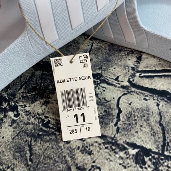 Adidas Size 11  Adilette Aqua Slides Light Blue FY8106 - Picture 3 of 9